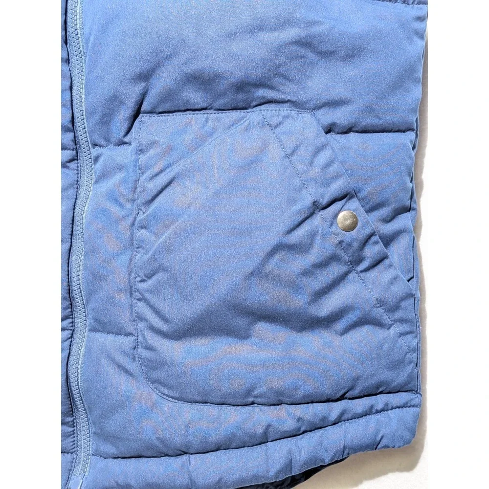 St Johns Bay Puffer Vest Mens Small Blue Quilted Insulated Full Zip Casual‎